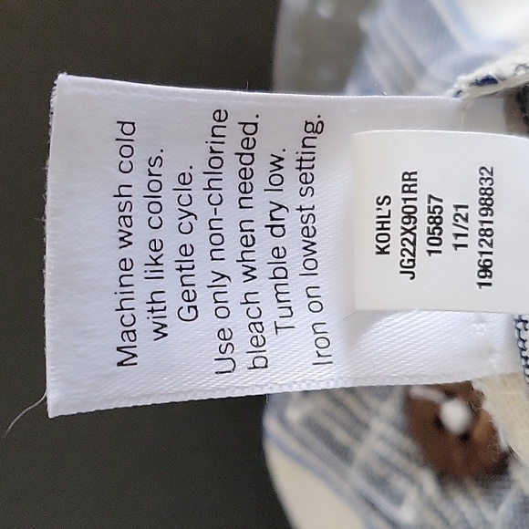 SO High Rise Blue & Ivory Stripe Linen Blend High-Rise Pant Tapered Leg - Size L - Picture 8 of 13